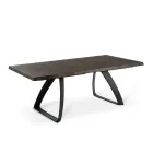 Tavolo Allungabile a 300 cm in Rovere Impiallacciato e Base in Alluminio - Travis Viadurini