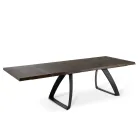 Tavolo Allungabile a 300 cm in Rovere Impiallacciato e Base in Alluminio - Travis Viadurini