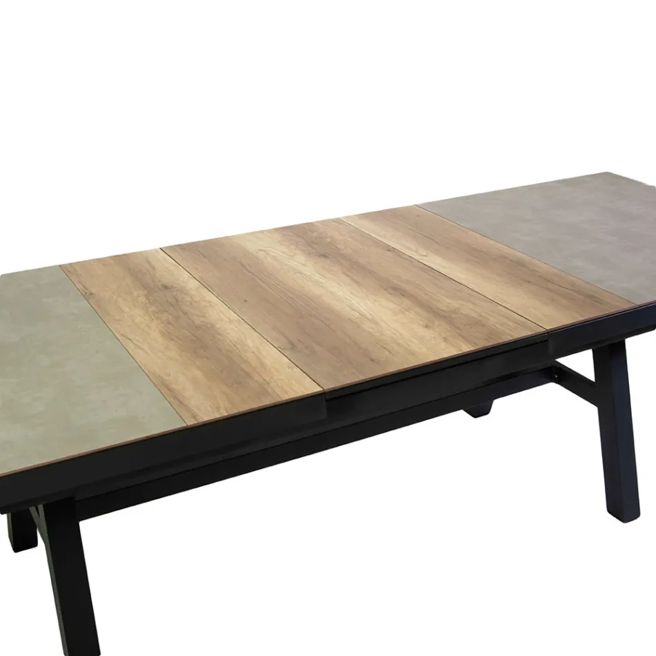 Tavolo Allungabile a 303 cm in Alluminio con Piano in HPL - Righello Viadurini