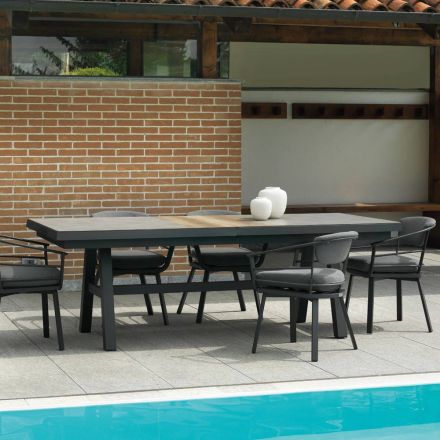 Tavolo Allungabile a 303 cm in Alluminio con Piano in HPL - Righello Viadurini