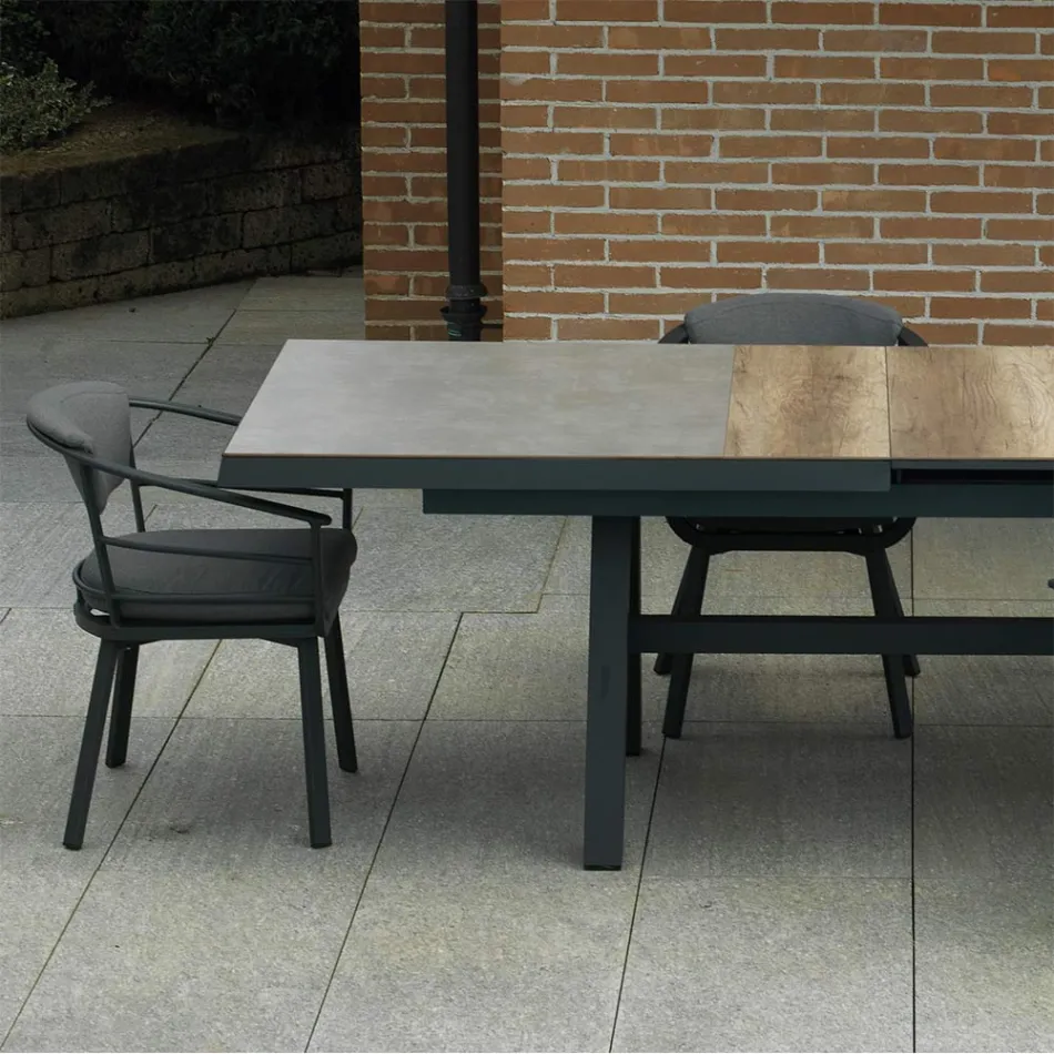 Tavolo Allungabile a 303 cm in Alluminio con Piano in HPL - Righello Viadurini