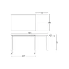Tavolo Allungabile a 310 cm con Piano in Nobilitato e Base in Metallo - Spilla Viadurini