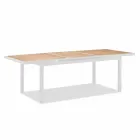 Tavolo Allungabile a 340 cm da Esterno in Alluminio e Piano in Teak - Bilel Viadurini