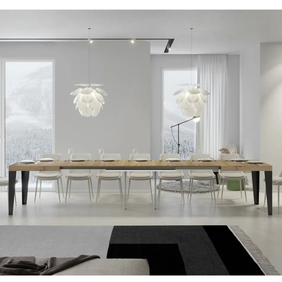 Tavolo Allungabile a 440 cm in Diverse Misure e Finiture Made in Italy - Spiaggia Viadurini