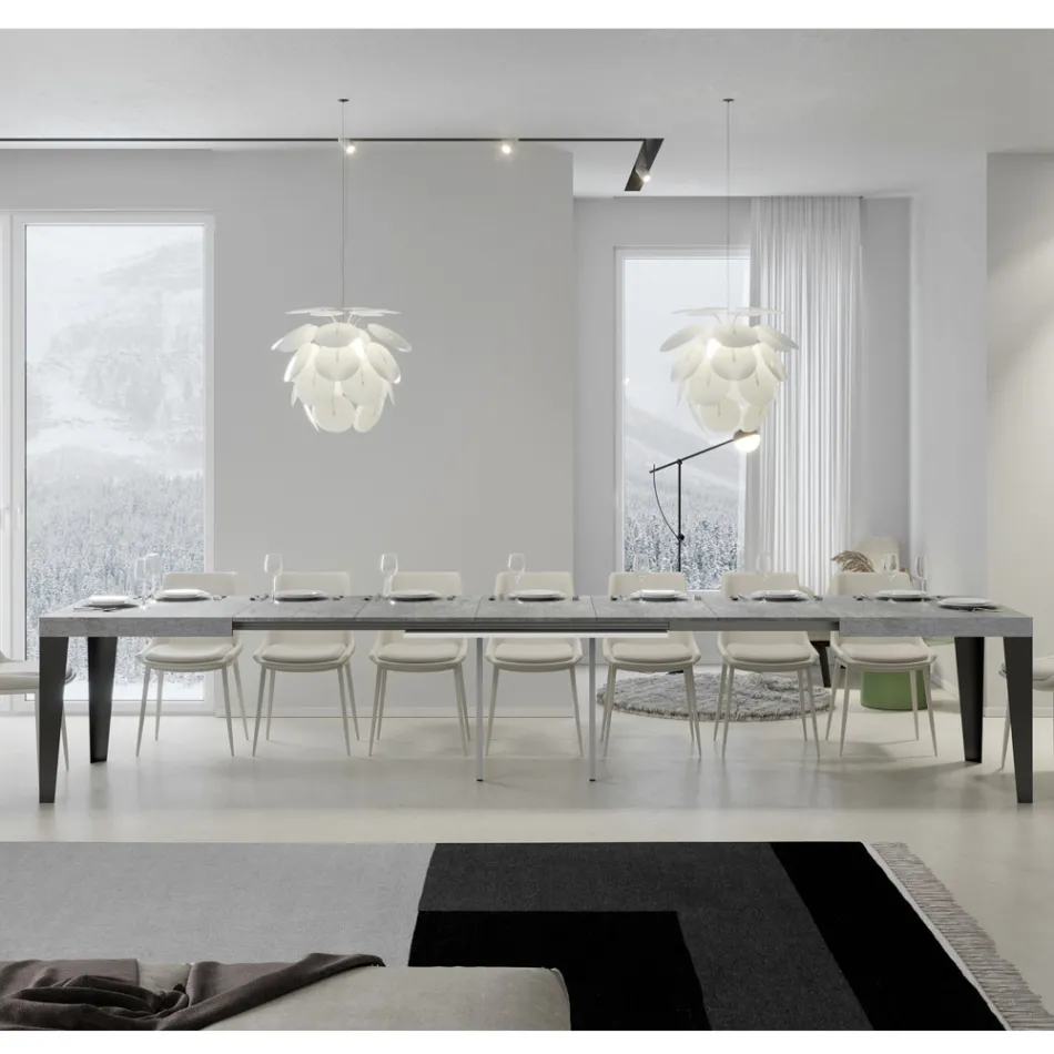 Tavolo Allungabile a 440 cm in Diverse Misure e Finiture Made in Italy - Spiaggia Viadurini