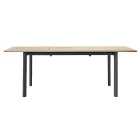 Tavolo Allungabile a Farfalla a 210 cm in Alluminio e Piano in Teak - Incanto Viadurini
