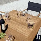 Tavolo Allungabile a Farfalla a 210 cm in Alluminio e Piano in Teak - Incanto Viadurini