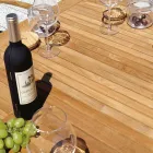 Tavolo Allungabile a Farfalla a 210 cm in Alluminio e Piano in Teak - Incanto Viadurini