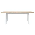 Tavolo Allungabile a Farfalla a 210 cm in Alluminio e Piano in Teak - Incanto Viadurini