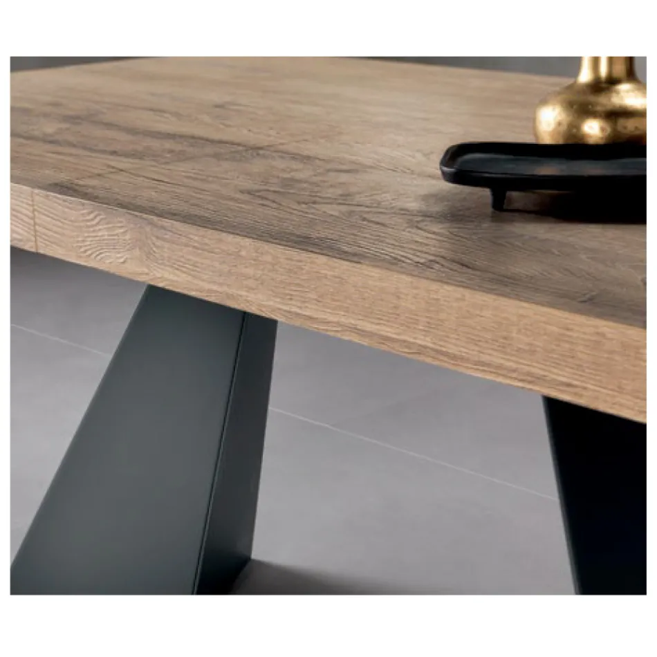 Tavolo Allungabile con Allunga Centrale in Laminato - Aperol Viadurini