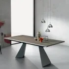 Tavolo Allungabile con Allunga Laterale in Legno Impiallacciato - Aperol Viadurini
