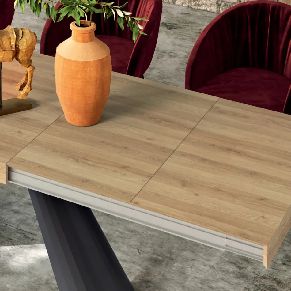Tavolo Allungabile con Apertura Laterale Sincronizzata Made in Italy - Occhiali Viadurini