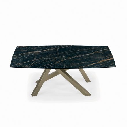 Tavolo Allungabile con Base e Piano in Diverse Finiture Made in Italy - Settimmio Viadurini
