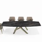 Tavolo Allungabile con Base e Piano in Diverse Finiture Made in Italy - Settimmio Viadurini