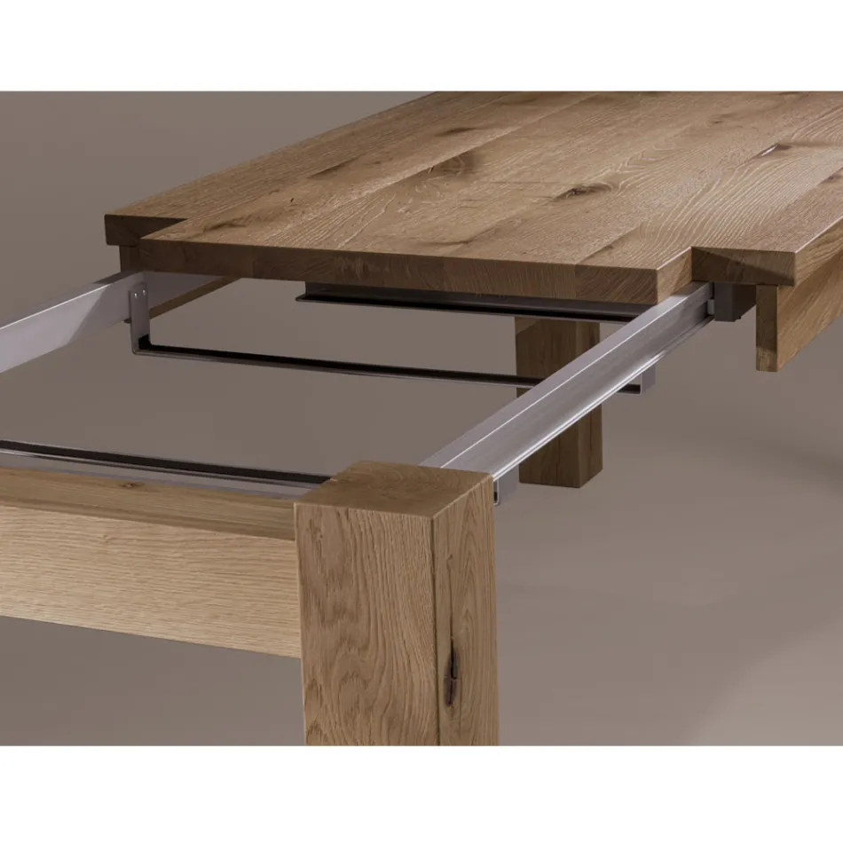 Tavolo Allungabile con Gambe e Piano Impiallacciati Made in Italy - Tash Viadurini