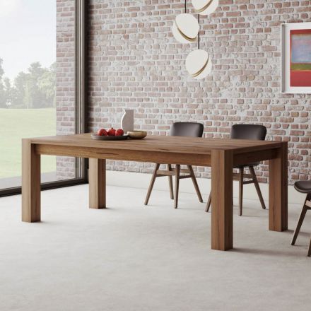 Tavolo Allungabile con Gambe e Piano Impiallacciati Made in Italy - Tash Viadurini