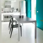 Tavolo allungabile con gambe in legno di faggio,L130/210xP80cm,Denisio Viadurini
