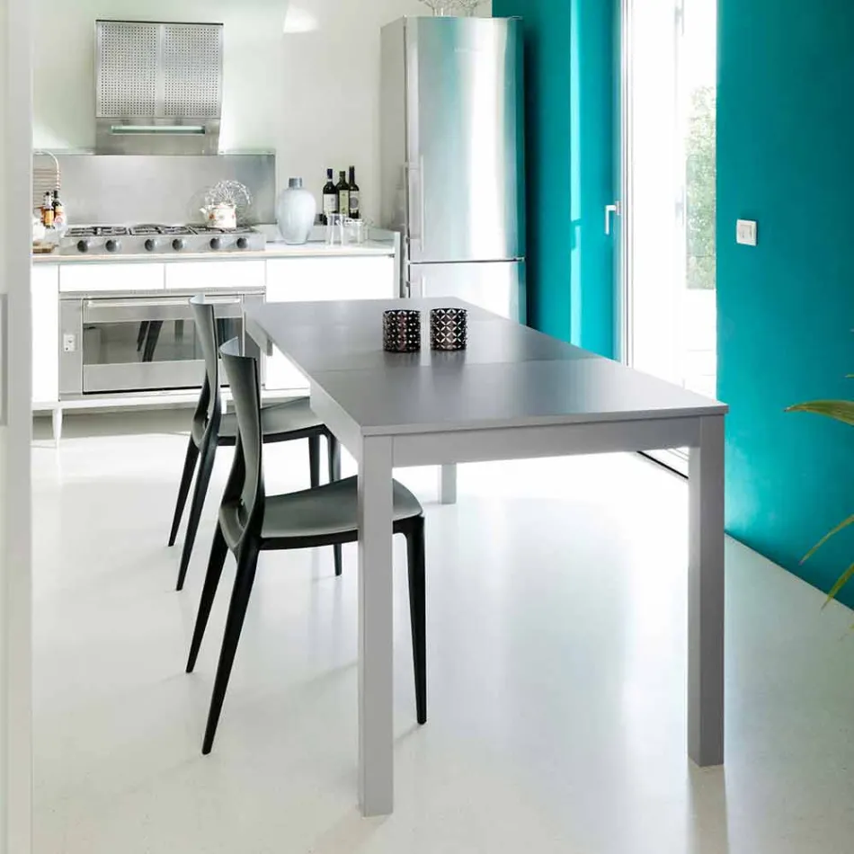 Tavolo allungabile con gambe in legno di faggio,L130/210xP80cm,Denisio Viadurini