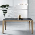 Tavolo Allungabile con Piano in Laminato Effetto Marmo Dark - Anice