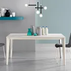 Tavolo Allungabile con Piano in Melaminico Cemento Bianco Ghiaccio - Ariel Viadurini