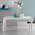 Tavolo Allungabile con Piano in Melaminico Cemento Bianco Ghiaccio - Ariel