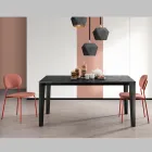 Tavolo Allungabile con Piano in Melaminico e Base in Metallo - Ariel Viadurini