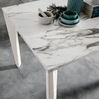 Tavolo Allungabile con Piano in Melaminico e Base in Metallo - Ariel Viadurini
