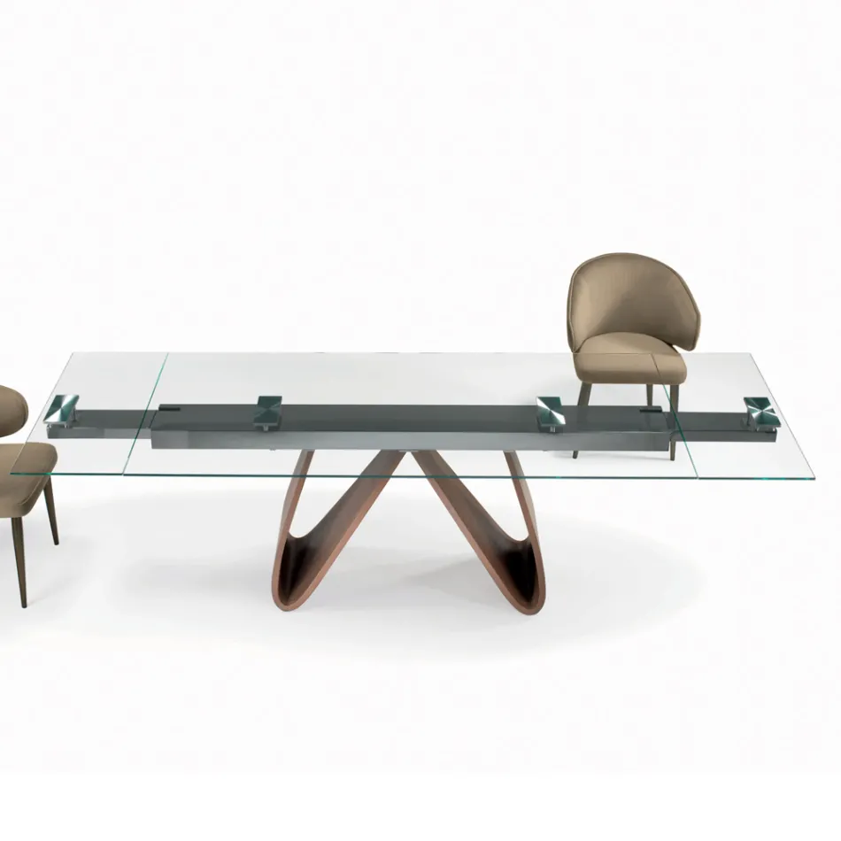 Tavolo Allungabile con Piano in Vetro Made in Italy - Equatore Viadurini