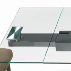 Tavolo Allungabile con Piano in Vetro Made in Italy - Equatore Viadurini