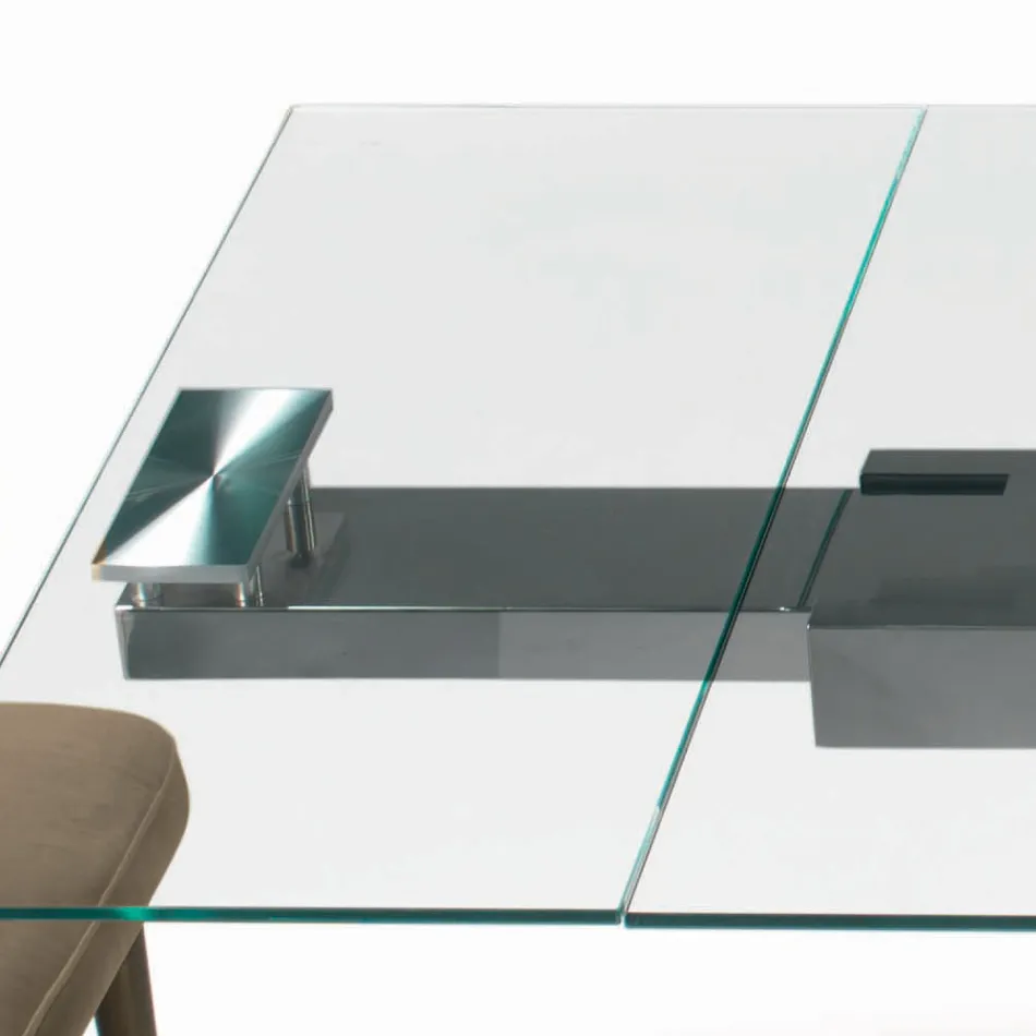 Tavolo Allungabile con Piano in Vetro Made in Italy - Equatore Viadurini