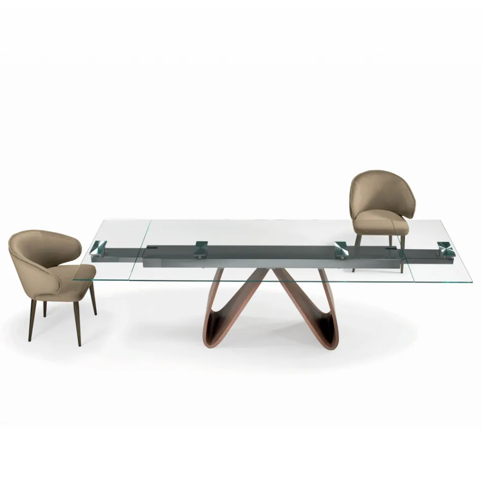 Tavolo Allungabile con Piano in Vetro Made in Italy - Equatore Viadurini