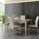 Tavolo allungabile con piano in vetro temperato moderno Baltimora Viadurini