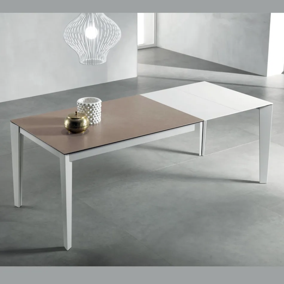 Tavolo Allungabile con Piano in Vetroceramica Fokos Terra - Anice Viadurini