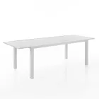 Tavolo Allungabile da Giardino con Piano e Base in Alluminio Bianco - Parler Viadurini