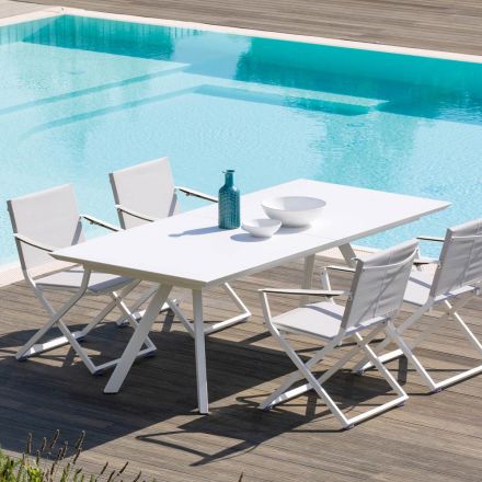 Tavolo Allungabile da Giardino in Acciaio Zincato Made in Italy – Brienne Viadurini