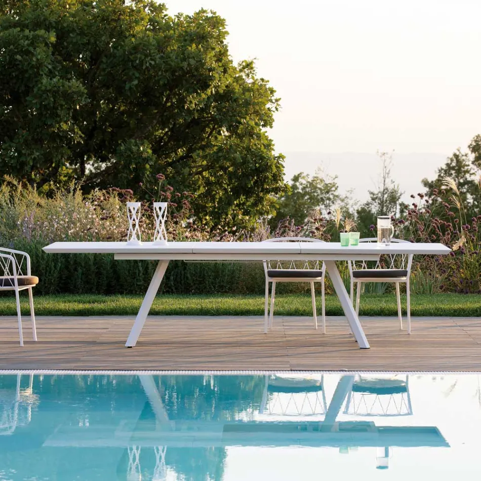 Tavolo Allungabile da Giardino in Acciaio Zincato Made in Italy – Brienne Viadurini