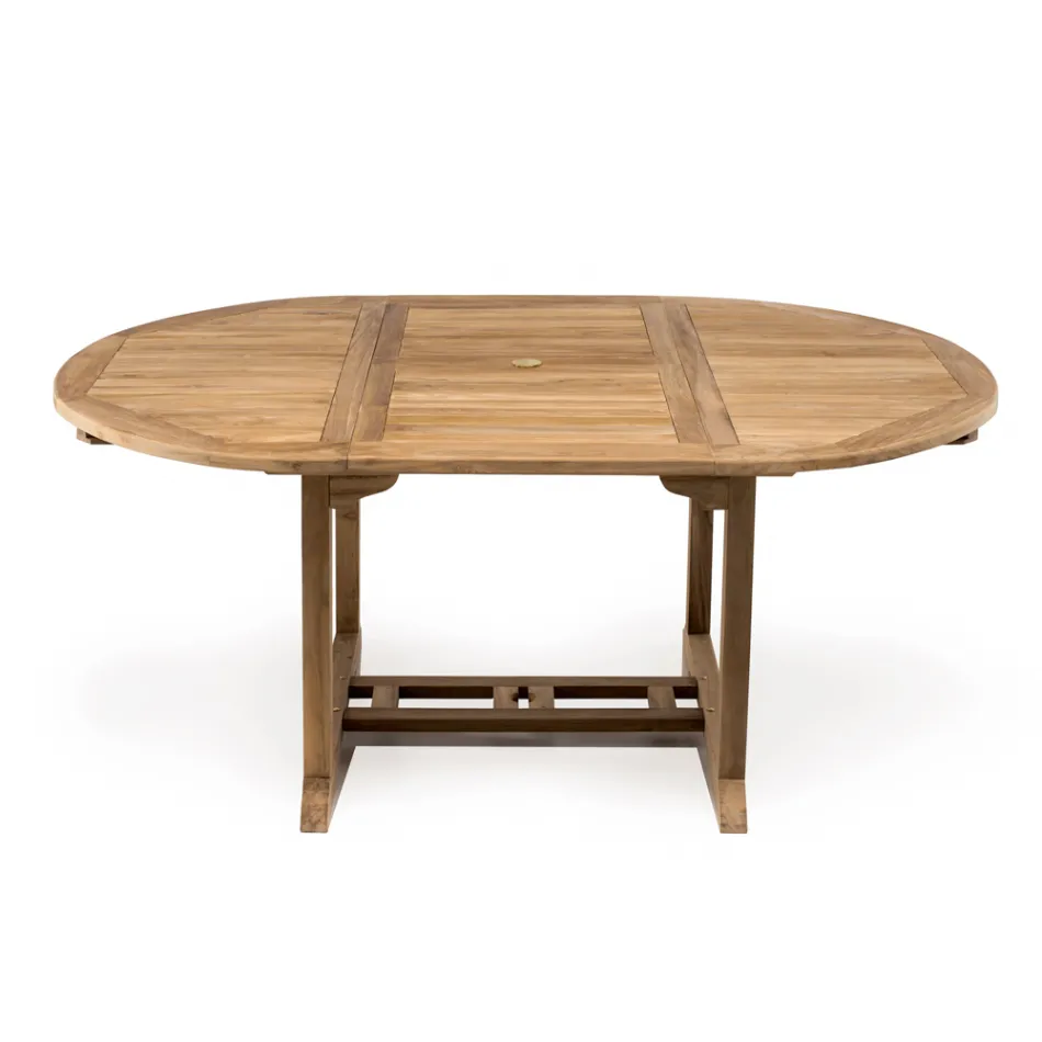 Tavolo Allungabile da Giardino in Teak Naturale – Yggdrasil Viadurini