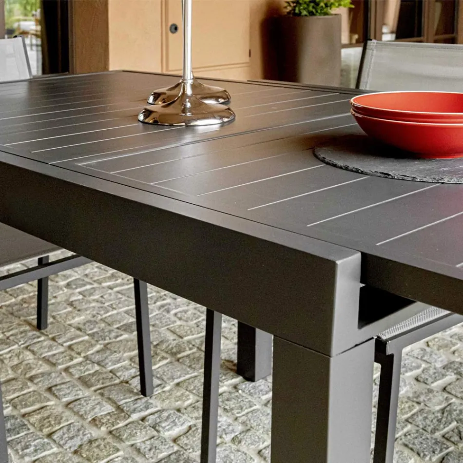 Tavolo Allungabile da Giardino Realizzato Interamente in Alluminio - Foglio Viadurini