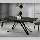 Tavolo Allungabile da Soggiorno in Metallo e Vetroceramica Made in Italy - Meluso Viadurini
