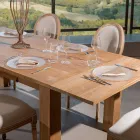 Tavolo Allungabile da Soggiorno Realizzato in Legno Teak Massello - Fidia Viadurini