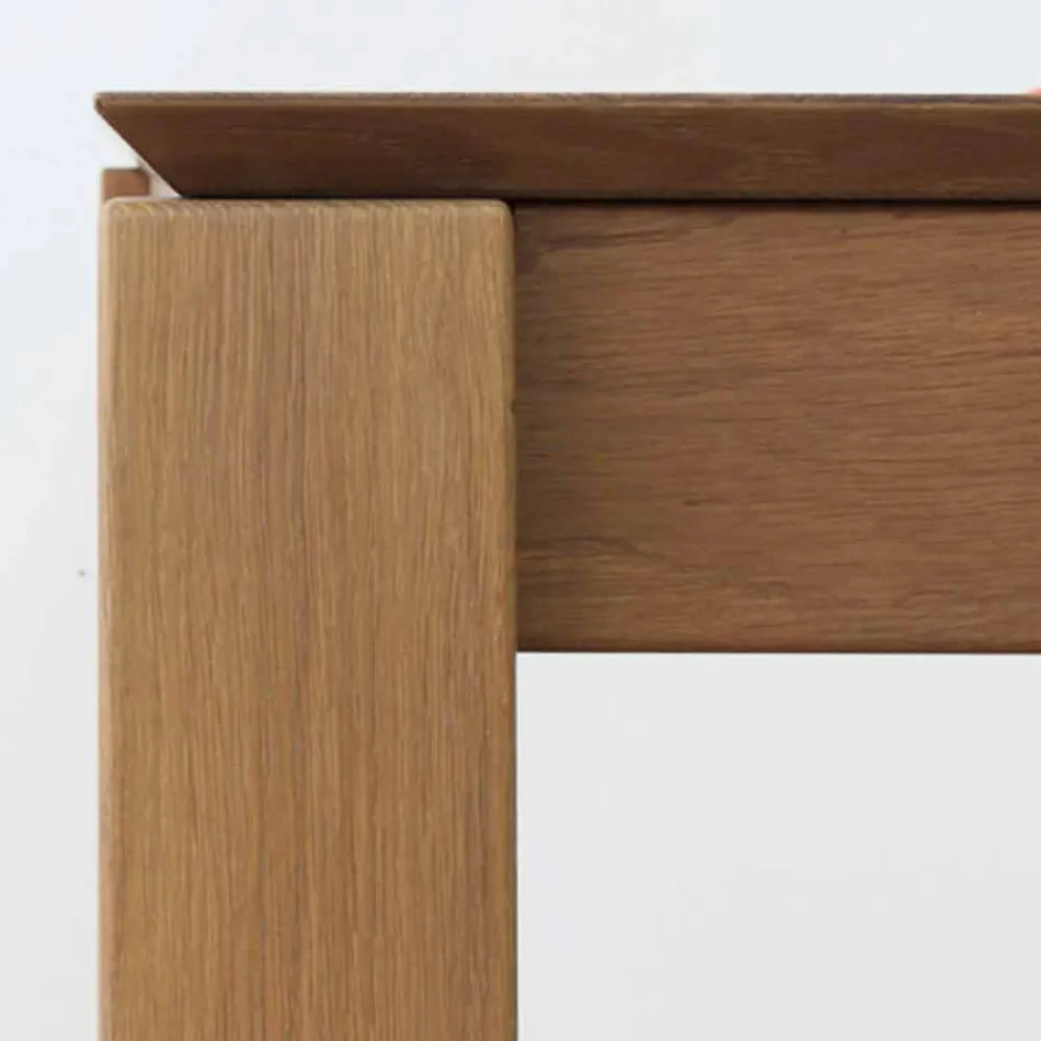 Tavolo allungabile design in rovere massello, made in Italy, Frank Viadurini