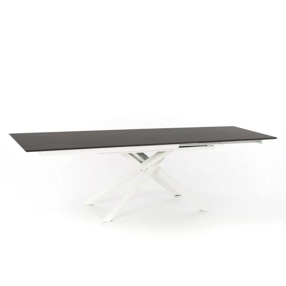 Tavolo allungabile di design con gambe in metallo, Lucera Viadurini