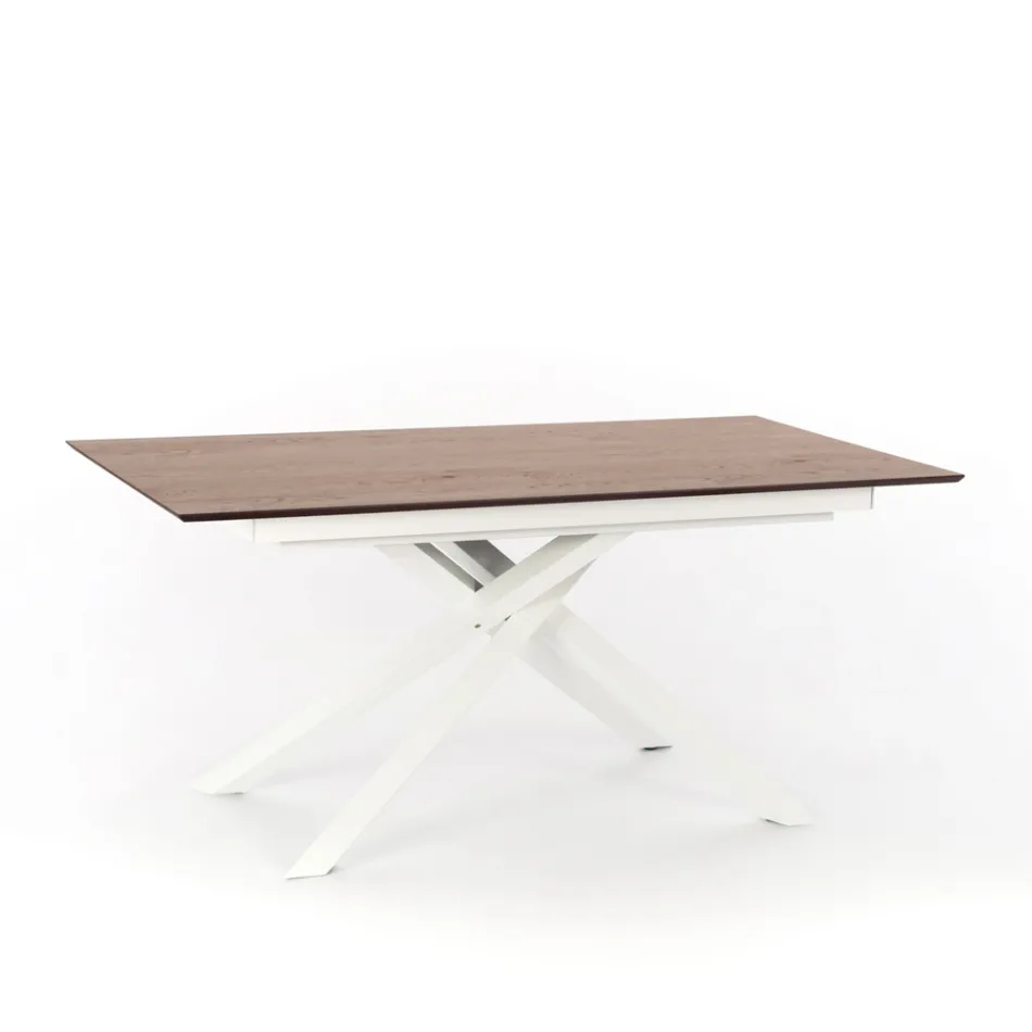 Tavolo allungabile di design con gambe in metallo, Lucera Viadurini