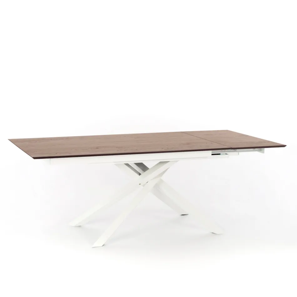 Tavolo allungabile di design con gambe in metallo, Lucera Viadurini