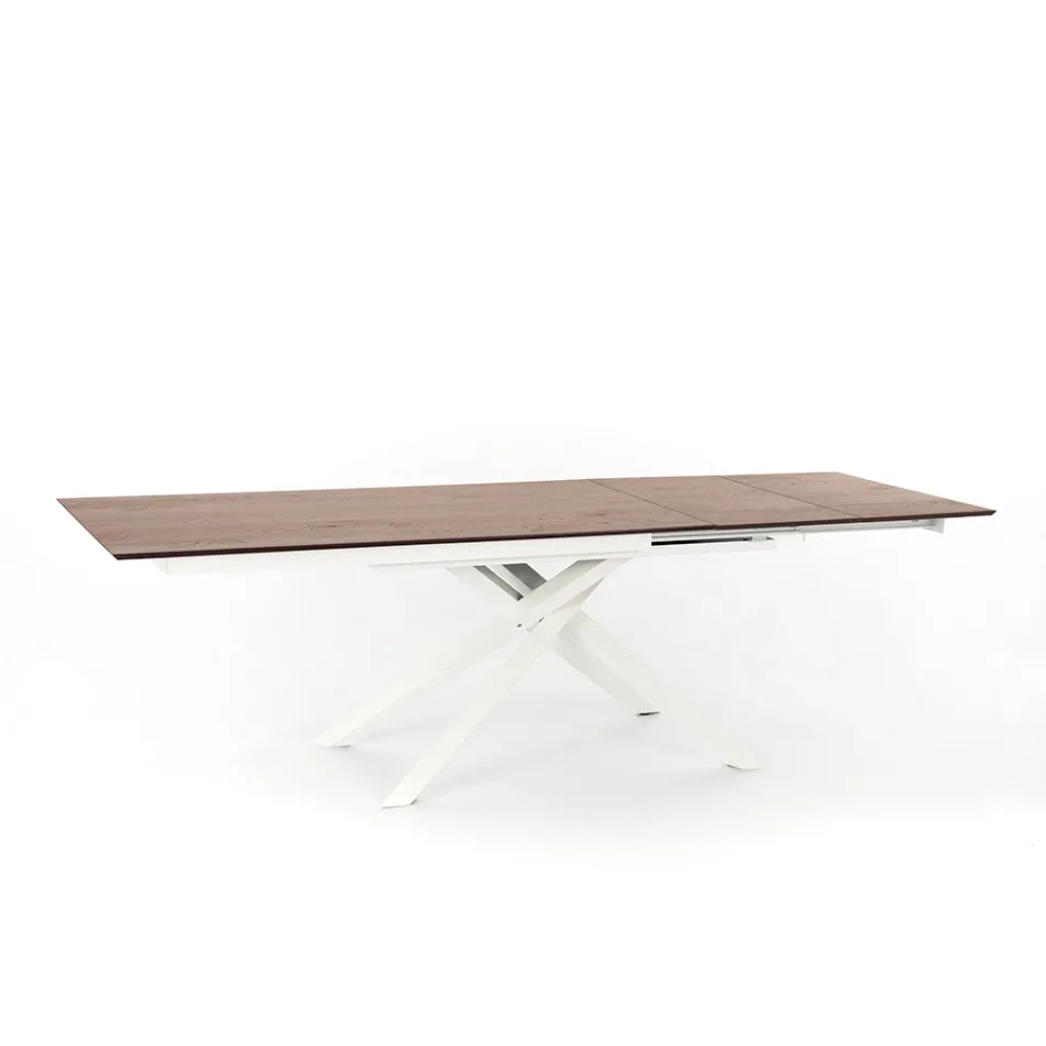 Tavolo allungabile di design con gambe in metallo, Lucera Viadurini