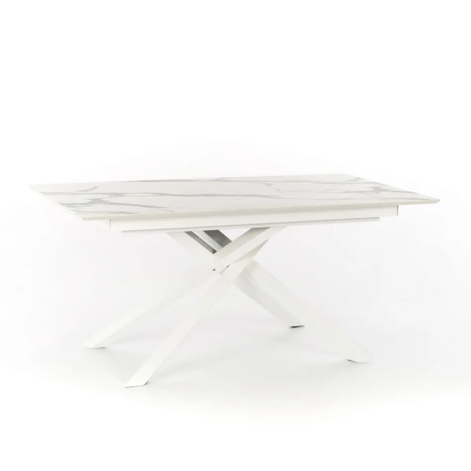 Tavolo allungabile di design con gambe in metallo, Lucera Viadurini