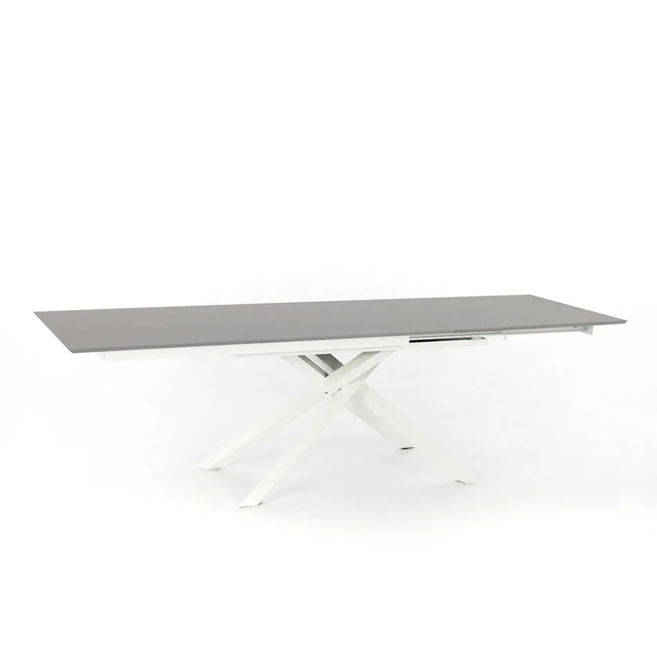 Tavolo allungabile di design con gambe in metallo, Lucera Viadurini
