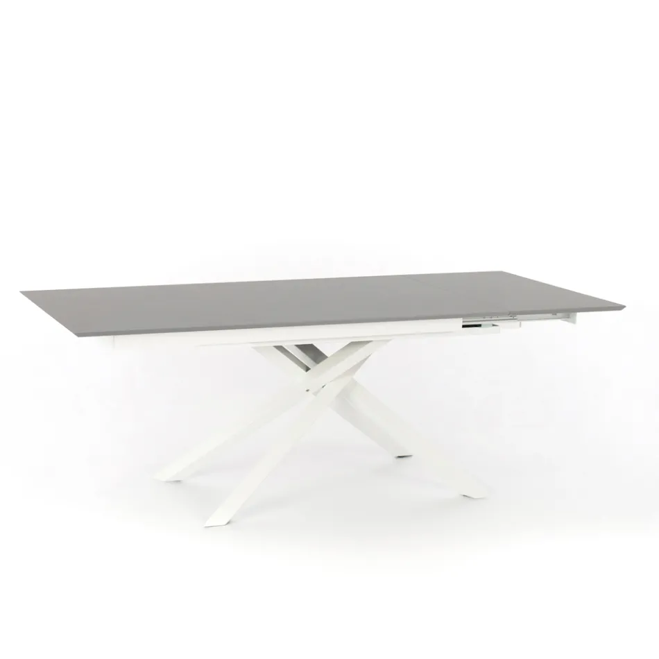 Tavolo allungabile di design con gambe in metallo, Lucera Viadurini