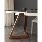 Tavolo allungabile di design con piano in vetro temperato Iside Viadurini