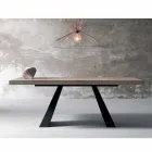 Tavolo allungabile di design in legno rovere fatto in Italia Zerba Viadurini